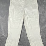 J Jill Pants Linen Stretch XL‎ White Cropped Pull On Slit Beach Resort Vacation Photo 0