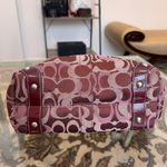 Coach Signature Sufflette cloth handbag Very good condition Burgundy, Cloth Photo 7
