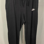 Nike  Women's Black Jogger Sweatpants Size‎ Medium Drawstring Waist Logo Photo 0