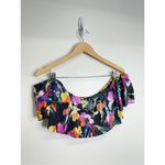 Bar III  Painted Posie Bikini Top Womens Multicolor Floral Size XL‎ Photo 3