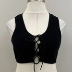YITTY Savage X Fenty Black 70s Terry Sleeveless Crop Top with Tie Front - Size 2X Photo 0