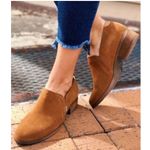 Toms Brown Suede Casual Loafers Low Shaye Camel Booties 6 Photo 0