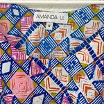 Amanda Uprichard `100% Silk Tiered Sleeveless Geometric Pattern Top Size Medium Photo 1