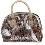 Michael Kors  Signature Pink Rose Librarian Gold Bag Photo 0