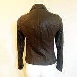 Vince  Brown Leather Jacket sz S Fitted Leather Zipper Jacket Photo 4