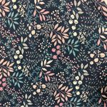 LL Bean Summer Knit Dress Midi Blue Floral Short Sleeve Faux Wrap Deep V Size 2X Photo 11