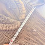 Avalin long button front long sleeve sweater acrylic / wool floral crochet knit Brown Size M Photo 8