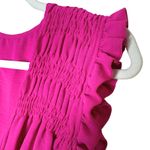 SheIn  Curve Sleeveless Tie Front Ruffle Hem Mini Dress Size 0XL Boho Summer Pink Photo 6