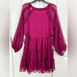 BaeVely Vibrant Magenta Long Sleeve Dress Size L Pink Size L Photo 8