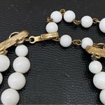 Unsigned Vintage 50’s Victorian Style Triple Stand Milkglass Choker Necklace Photo 12