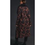 Anthropologie Sweater Coatigan Cardigan Navy Jacquard Small Faux Fur Goth Boho Photo 4