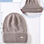  Cashmere Slouchy Beanies for Women Winter Lightweight Girls Wool Knit Hat Cuffed Soft Warm Slouch Beanie Cap Photo 4