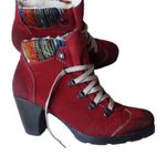 Rieker lace up colorful heeled lined warm winter boots size EU 37 or 6 chukka Red Photo 1