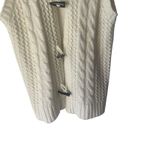 Yarn Art Size Small Ivory Cable Knit Fisherman Toggle Buttons Sweater Vest White Photo 2