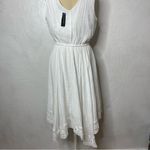 Candalite NEW  Size Medium White Midi Dress Handkerchief Lace Trim Boho Photo 5