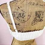 ZARA  Textured Cotton Linen Blend Smocked Back Crop Top White Large NWT Photo 8