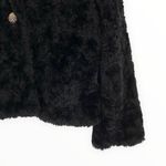 90’s/Y2K Vintage Teddy Faux Fur Black Long Sleeve Jacket Coat Rhinestone Button Size XL Photo 2