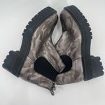 LINEA PAOLO Tate Boots Size 8.5 Metallic Camo Silver Lug Sole Black Stretch NEW Photo 8