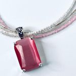 Hinge Multi Beaded Pink Pendent Necklace, Pink Beaded Long Necklace, Silver Bracelet Jewelry Buy 3/$21 Photo 5