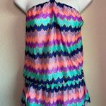 Victoria's Secret Victoria’s Secret Multi Color Chevron Stripe Halter Tie Shorts Romper Coverup S Photo 0