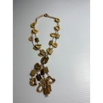 Boho Chic Necklace Geometric‎ Bead Statement Necklace Adjustable Brown Photo 2