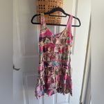 Y2K Colorful Paisley Mini Dress Pink Size XS Photo 2