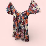 VICI Cute floral linen blend puff sleeve babydoll off the shoulder mini dress Photo 1