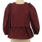 Sangria NWT Cinq a Sept Jackie Three-Quarter Puff-Sleeve Top in Photo 3