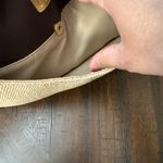 Etienne Aigner  Beige Woven & Dark Burgundy‎ Trim Five-Compartment Shoulder Bag Photo 5