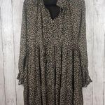 Dress Forum  Dress Small Black Cream Floral Baby Doll Ruffle Peasant Boho Hippie Photo 0