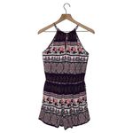 Bohemian Patterned Halter Romper Vintage‎ Mossimo Floral Print Purple Photo 1