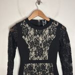 Windsor  Black Long Sleeve Floral Lace Cocktail Mini Dress Size  S Photo 2