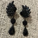 Elegant Vintage Black Black Winged Clip Earrings Photo 1
