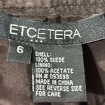 Etcetera  💯 Suede Straight Leg Pants size 6. Business Career Chocolate Espresso Photo 4