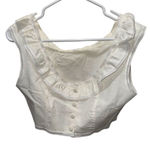 Handmade White Cotton‎ Lace trimmed Camisole Peasant Medium Button-up Crop Top Photo 0