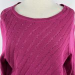 Covington  Size XL Sweater Bias Sequin Pullover Fuschia Pink 3/4 Sleeve Photo 1