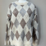 Mystree  Argyle Sweater - Cream, Brown, Gray Photo 0