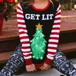 Tipsy Elves  GET LIT light up unisex sweater size Xl can fit Lg-Xl NWOT Photo 0