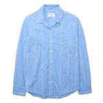 American Eagle Shirt Striped Button Down M Women's Sz S Blue White Long Sleeve # Photo 0