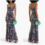 💕MARCHESA NOTTE💕 Embroidered Tulle Gown ~ Dark Purple Floral and Butterfly 10 Photo 5