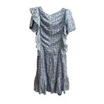 Farm Rio  Tiny Garden Lilac Smocked Short Sleeve Midi Dress Size S Floral New Photo 1