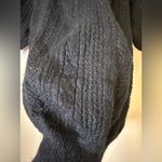 EXPRESS  Black Shimmer Loose Knit Puff Sleeve Mohair/Wool Blend Sweater Medium Photo 3