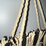 Haute Hippie  Beige &‎ Black Stripe Raffia Straw Tote Bag  14x16” NWOT Beach Photo 2