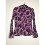 Apt. 9  Womens S Purple Shirt Circles Print Office Professional Stretch Feminine Photo 2