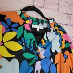Karlie BOLD FLORAL BUTTON FRONT SHIRT PUFF BALLOON SLEEVE LARGE ART TO WEAR Photo 2