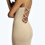 Boohoo  Nancy Strappy Back Bodycon Midi Dress Nude Photo 0