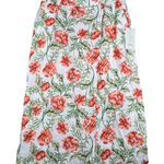Joie  Linen Skirt Womens L White Red Green Floral Midi‎ Summer Boho Chic Resort Photo 0