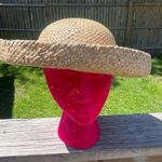 Vintage Kentucky Derby Straw Floral Hat White and Yellow Photo 1