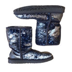 UGG Boots in Sequins Silver and Blue Size 7 Photo 6