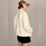 Anthropologie Maeve by ivory women's Oversized Faux Leather Bomber Jacket size L Photo 2